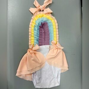 Rainbow Romper, 6-12mo, NEW